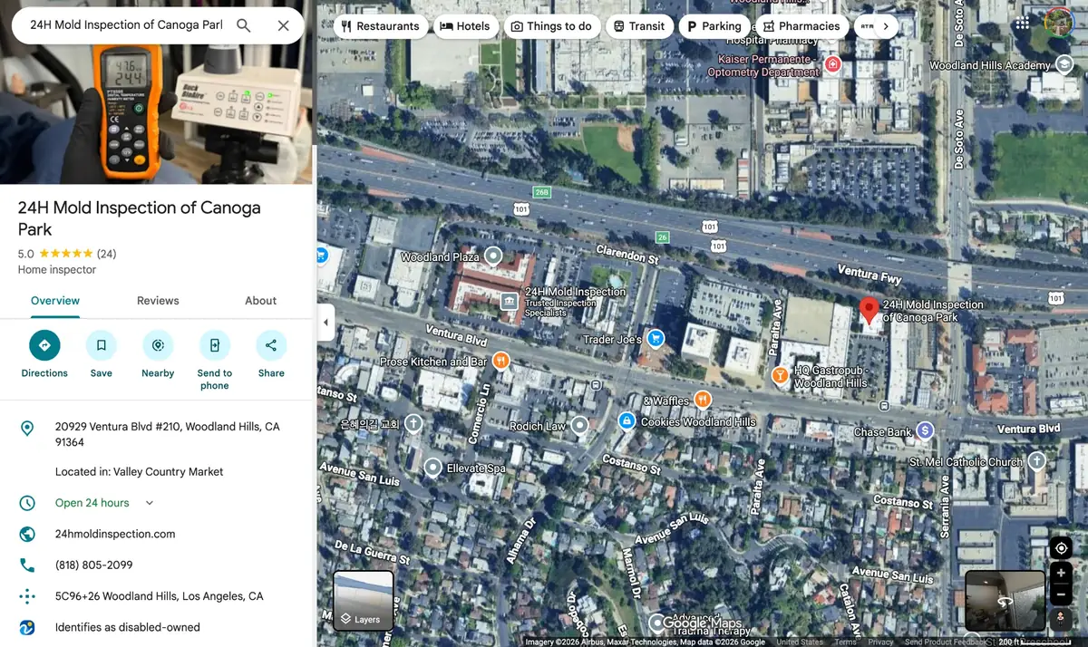 24H Mold Inspection of Canoga Park verified Google Business Profile in Canoga Park, CA